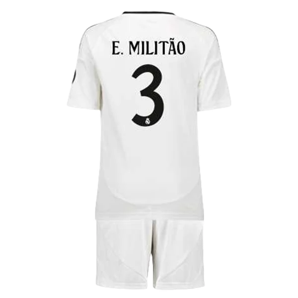 Maglia Real Madrid E.Militao 3 Bambino Divisa Prima 2024/25 Maglia Real Madrid E.Militao 3 Bambino Divisa Prima 2024/25