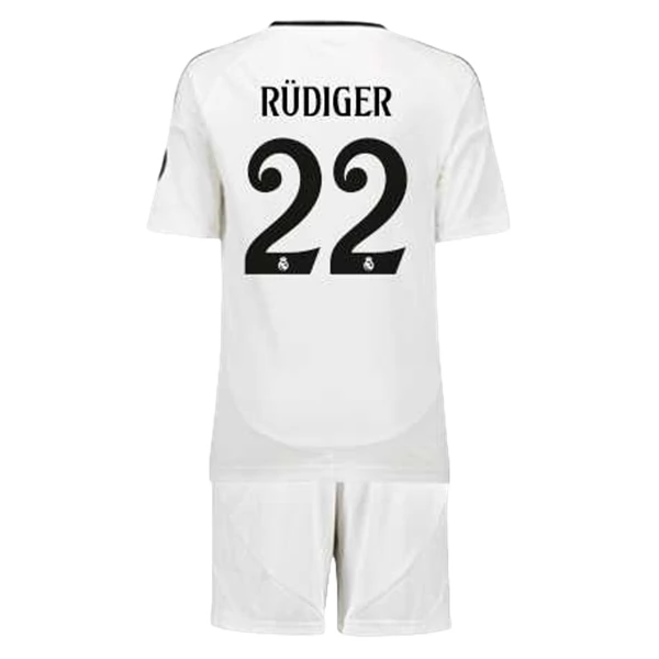 Maglia Real Madrid Rüdiger 22 Bambino Divisa Prima 2024/25 Maglia Real Madrid Rüdiger 22 Bambino Divisa Prima 2024/25