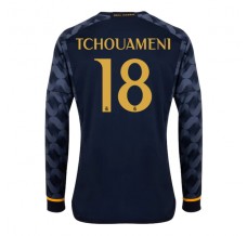 Maglia Real Madrid Tchouameni 18 Divisa Trasferta 2023/24 Manica Lunga