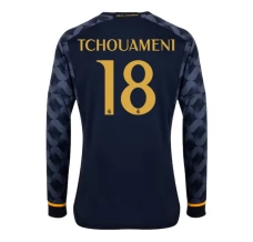 Maglia Real Madrid Tchouameni 18 Divisa Trasferta 2023/24 Manica Lunga