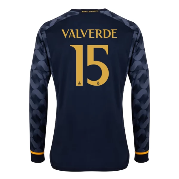 Maglia Real Madrid Valverde 15 Divisa Trasferta 2023/24 Manica Lunga Maglia Real Madrid Valverde 15 Divisa Trasferta 2023/24 Manica Lunga