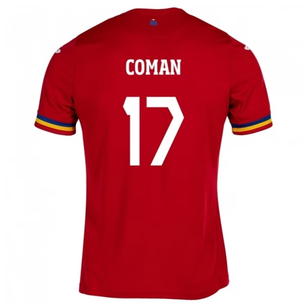 Maglia Romania Coman 17 Divisa Trasferta Euro 2024 Maglia Romania Coman 17 Divisa Trasferta Euro 2024