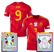 Maglia Spagna Gavi 9 Divisa Prima Euro 2024 Patch