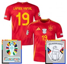 Maglia Spagna Lamine Yamal 19 Divisa Prima Euro 2024 Patch