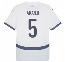 Maglia Svizzera Akanji 5 Divisa Trasferta Euro 2024