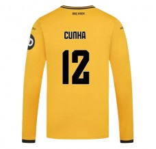 Maglia Wolverhampton Wanderers FC Cunha 12 Divisa Prima 2024/25 Manica Lunga
