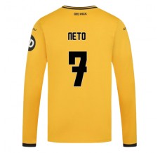Maglia Wolverhampton Wanderers FC Neto 7 Divisa Prima 2024/25 Manica Lunga