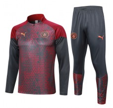 Manchester City Tute Felpe da Allenamento 2023/24 - 1-4 Zip Grigio Rosso