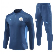 Manchester City Tute Felpe da Allenamento Bambino 2024/25 - 1-4 Zip Blu