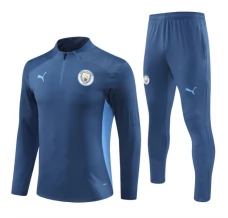 Manchester City Tute Felpe da Allenamento Bambino 2024/25 - 1-4 Zip Blu