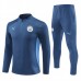 Manchester City Tute Felpe da Allenamento Bambino 2024/25 - 1-4 Zip Blu