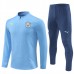 Manchester City Tute Felpe da Allenamento Bambino 2024/25 - 1-4 Zip Blu