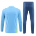 Manchester City Tute Felpe da Allenamento Bambino 2024/25 - 1-4 Zip Blu Verde