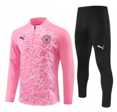 Manchester City Tute Felpe da Allenamento Bambino 2024/25 - 1-4 Zip Rosa