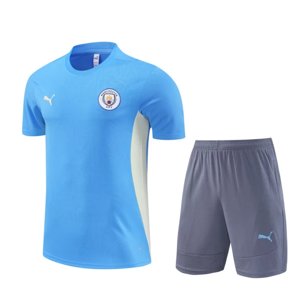 Manchester City Tute Maglia da Allenamento Bambino 2024/25 - Shorts Blu Manchester City Tute Maglia da Allenamento Bambino 2024/25 - Shorts Blu