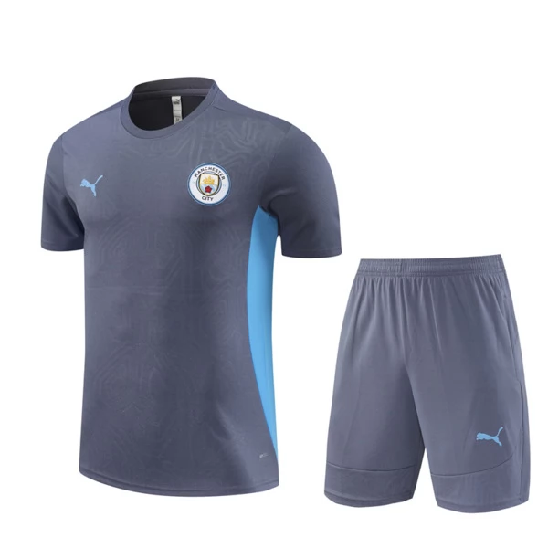 Manchester City Tute Maglia da Allenamento Bambino 2024/25 - Shorts Grigio Manchester City Tute Maglia da Allenamento Bambino 2024/25 - Shorts Grigio