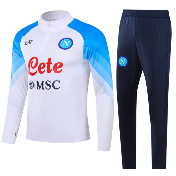 Napoli Tute Felpe da Allenamento 2023/24 - 1-4 Zip Bianco Napoli Tute Felpe da Allenamento 2023/24 - 1-4 Zip Bianco