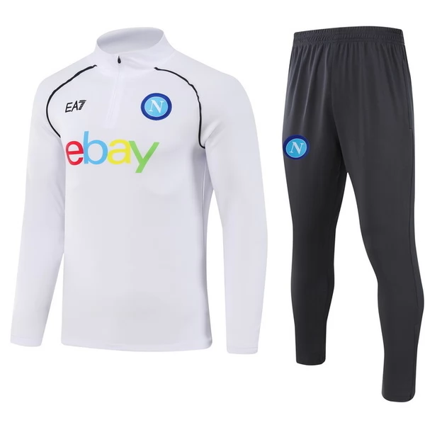 Napoli Tute Felpe da Allenamento 2023/24 - 1-4 Zip Bianco Napoli Tute Felpe da Allenamento 2023/24 - 1-4 Zip Bianco