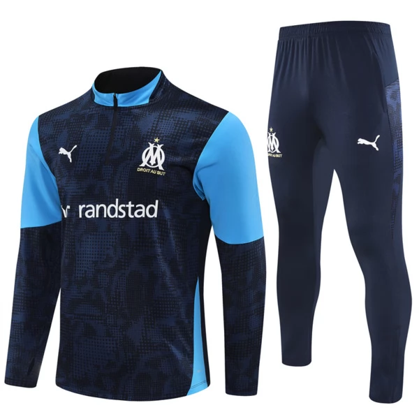 Olympique de Marseille Tuta Felpa da Allenamento 2025/26 - 1-4 Zip Blu Olympique de Marseille Tuta Felpa da Allenamento 2025/26 - 1-4 Zip Blu