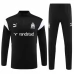 Olympique de Marseille Tute Felpe da Allenamento 2023/24 - 1-4 Zip Nero Bianco