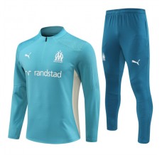 Olympique de Marseille Tute Felpe da Allenamento 2024/25 - 1-4 Zip Blu