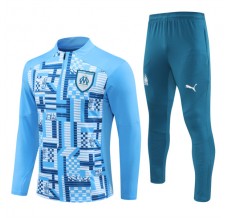 Olympique de Marseille Tute Felpe da Allenamento 2024/25 - 1-4 Zip Blu