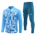 Olympique de Marseille Tute Felpe da Allenamento Bambino 2024/25 - 1-4 Zip Blu