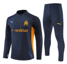 Olympique de Marseille Tute Felpe da Allenamento Bambino 2024/25 - 1-4 Zip Blu