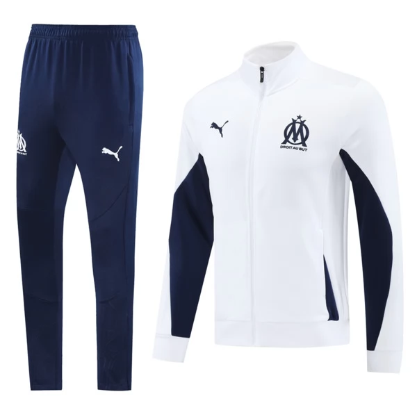 Olympique de Marseille Tute Giacca da Allenamento 2024/25 - Bianco Olympique de Marseille Tute Giacca da Allenamento 2024/25 - Bianco