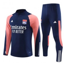 Olympique Lyonnais Tute Felpe da Allenamento 2023/24 - 1-4 Zip Navy Rosa