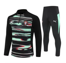 Portogallo Tute Felpe da Allenamento Bambino 2025/26 - 1-4 Zip Nero Verde