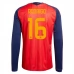 Prima Maglia Spagna Rodrigo 16 Mondiali 2026 Maniche Lunghe