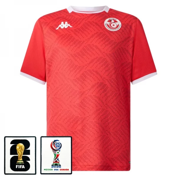 Prima Maglia Tunisia Mondiali 2026 con Patch Prima Maglia Tunisia Mondiali 2026 con Patch