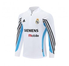 Real Madrid Felpa Allenamento 2003-04 - 1-4 Zip Retro Bianco