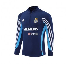 Real Madrid Felpa Allenamento 2003-04 - 1-4 Zip Retro Blu