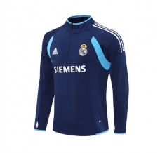 Real Madrid Felpa Allenamento 2005-06 - 1-4 Zip Retro Blu