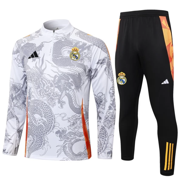 Real Madrid Tute Felpe da Allenamento 2024/25 - 1-4 Zip Dragon Bianco Real Madrid Tute Felpe da Allenamento 2024/25 - 1-4 Zip Dragon Bianco