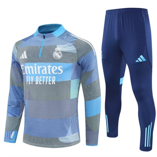 Real Madrid Tute Felpe da Allenamento 2025/26 - 1-4 Zip Blu Real Madrid Tute Felpe da Allenamento 2025/26 - 1-4 Zip Blu