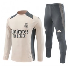 Real Madrid Tute Felpe da Allenamento Bambino 2024/25 - 1-4 Zip Beige