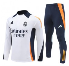 Real Madrid Tute Felpe da Allenamento Bambino 2024/25 - 1-4 Zip Bianco