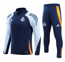 Real Madrid Tute Felpe da Allenamento Bambino 2024/25 - 1-4 Zip Blu Arancione