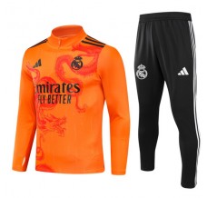 Real Madrid Tute Felpe da Allenamento Bambino 2024/25 - 1-4 Zip Dragon Arancione