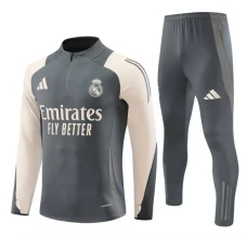 Real Madrid Tute Felpe da Allenamento Bambino 2024/25 - 1-4 Zip Grigio