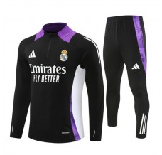 Real Madrid Tute Felpe da Allenamento Bambino 2024/25 - 1-4 Zip Nero Viola