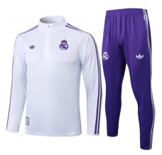 Real Madrid Tute Felpe da Allenamento Bambino 2025/26 - 1-4 Zip Bianco