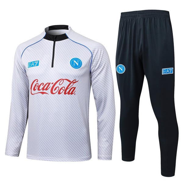 SSC Napoli Tuta Felpa da Allenamento Bambino 2025/26 - 1-4 Zip Grigio SSC Napoli Tuta Felpa da Allenamento Bambino 2025/26 - 1-4 Zip Grigio