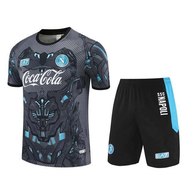 SSC Napoli Tuta Maglia da Allenamento Bambino 2025/26 - Shorts Grigio SSC Napoli Tuta Maglia da Allenamento Bambino 2025/26 - Shorts Grigio