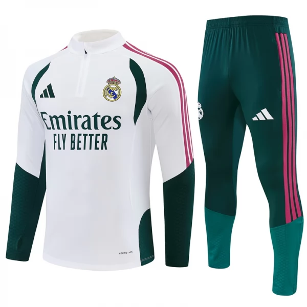 Tuta Real Madrid 2026/27 - 1-4 Zip Bianco Tuta Real Madrid 2026/27 - 1-4 Zip Bianco