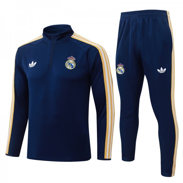 Tuta Real Madrid 2026/27 - 1-4 Zip Blu Tuta Real Madrid 2026/27 - 1-4 Zip Blu